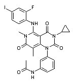 871700-17-3 N-[3-[3-环丙基-5-[(  2-fluoro-4-iodophenyl)amino]-3,4,6,7-tetrahydro-6,8-dimethyl-2,4,7-trioxopyrido[4,3-d]pyrimidin-1(2H)-yl] 苯基]乙酰胺